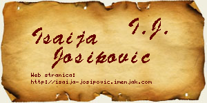 Isaija Josipović vizit kartica